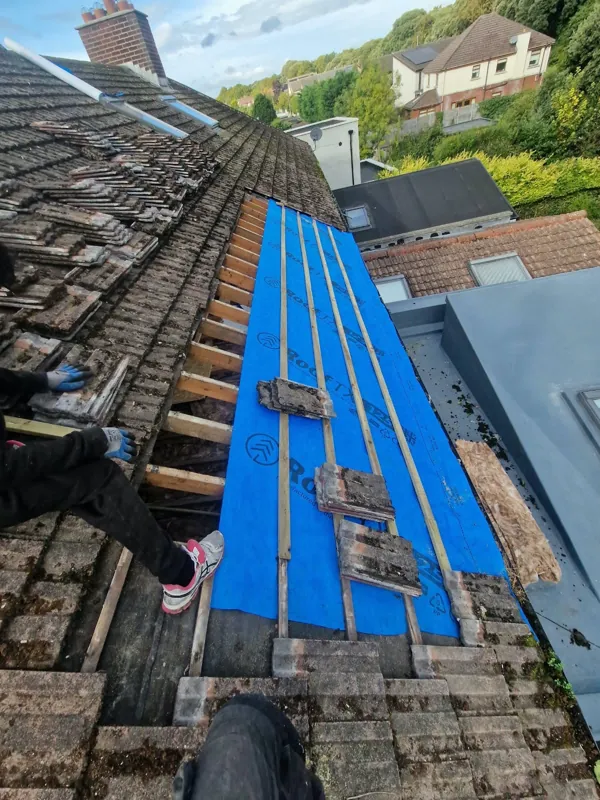 Strip and re-felt, roofing work in Clondalkin, Dublin